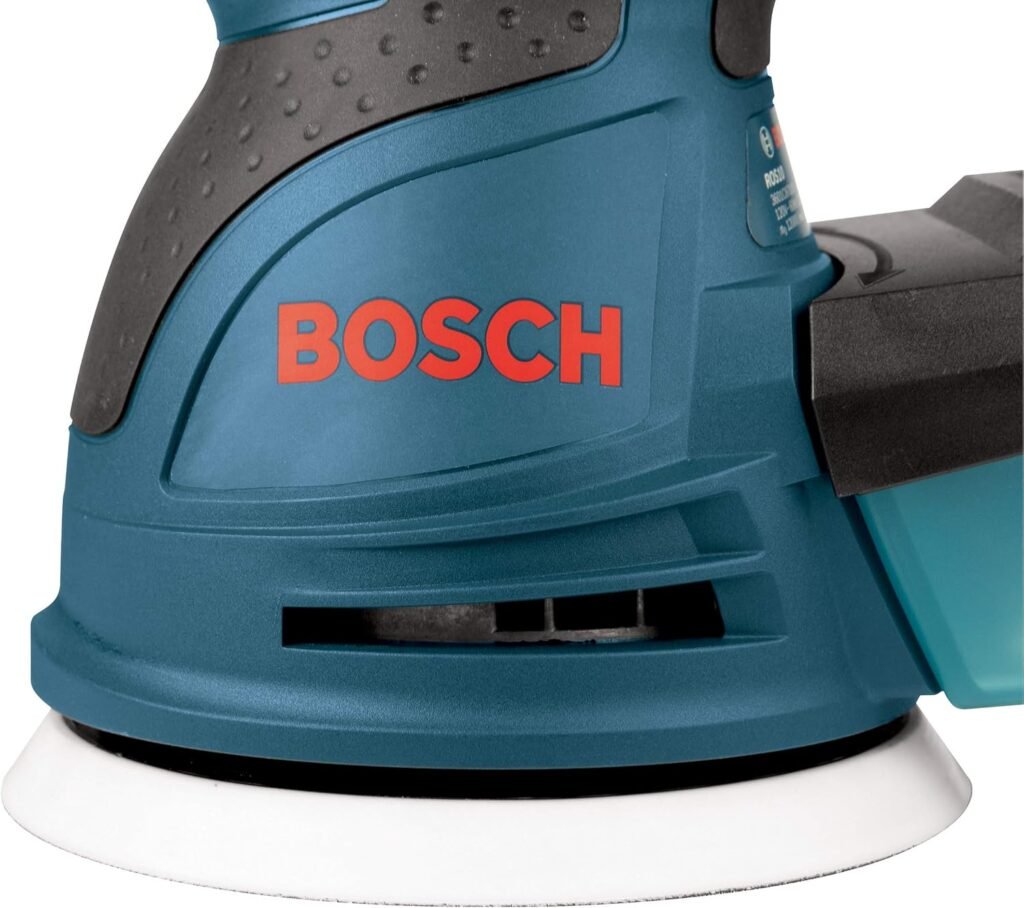 BOSCH ROS20VSK Palm Sander 2.5 Amp 5 in. Corded Variable Speed Random Orbital Sander/Polisher Kit with Dust Collector and Hard Carrying Case