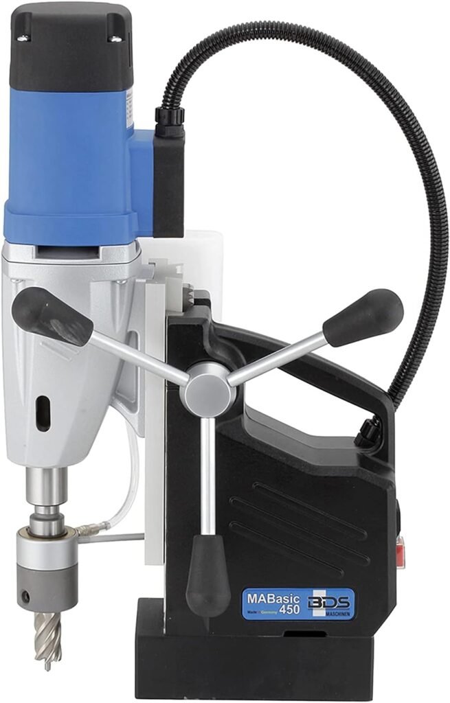 C.S. Unitec MABasic 450 Portable Magnetic Drill Press | 1150W 2-Speed Benchtop Power Drill Machine w/up to 1-3/4 Diameter  6-1/3 Depth of Cut | Oil Bottle Included