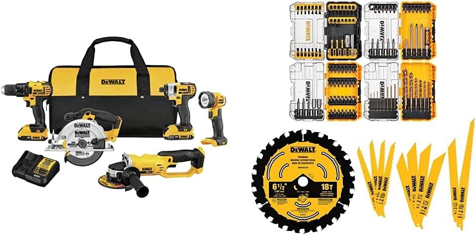 DEWALT 20V MAX Combo Kit, Compact 5-Tool (DCK521D2)