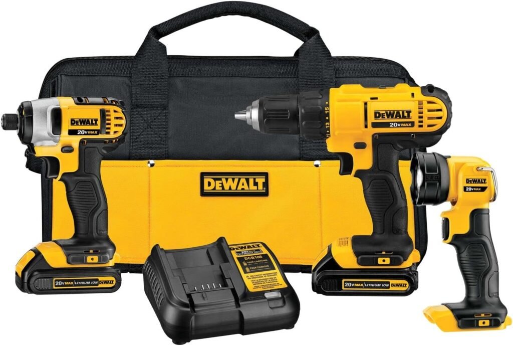 DEWALT 20V MAX Cordless Drill Combo Kit, 3-Tool, Battery and Charger Included (DCK340C2)