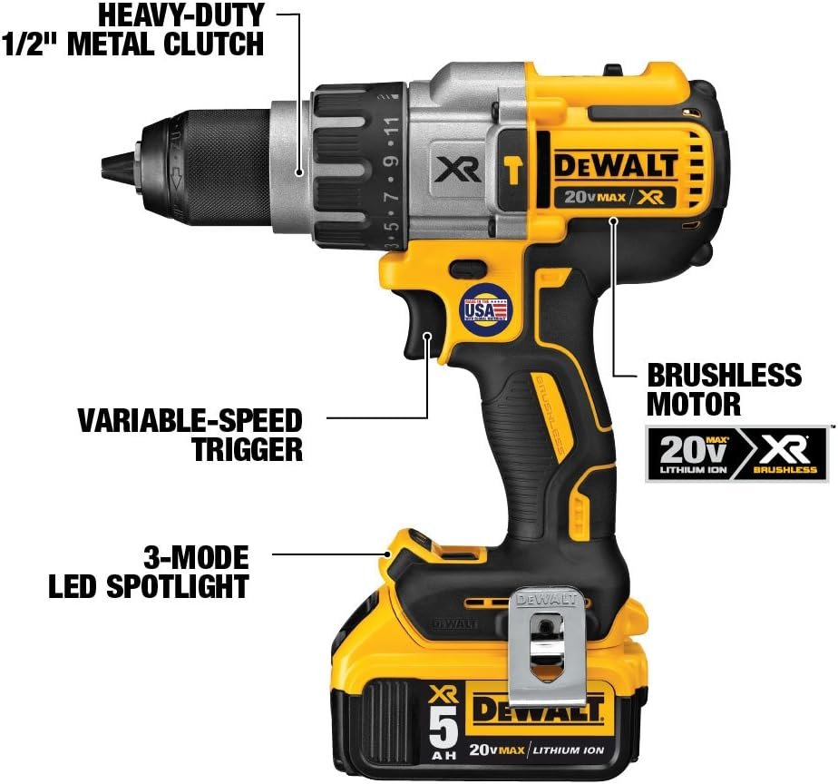 DEWALT 20V MAX Hammer Drill and Impact Driver, Cordless Power Tool Combo Kit with 2 Batteries and Charger (DCK299M2)