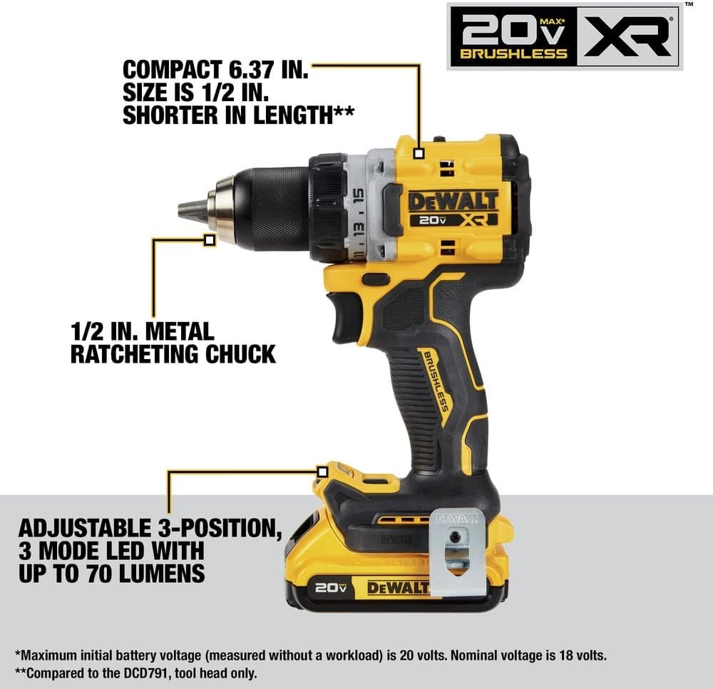 DEWALT 20V MAX* XR Cordless 4-Tool Combo Kit With 5.0Ah Batteries (DCK447P2)