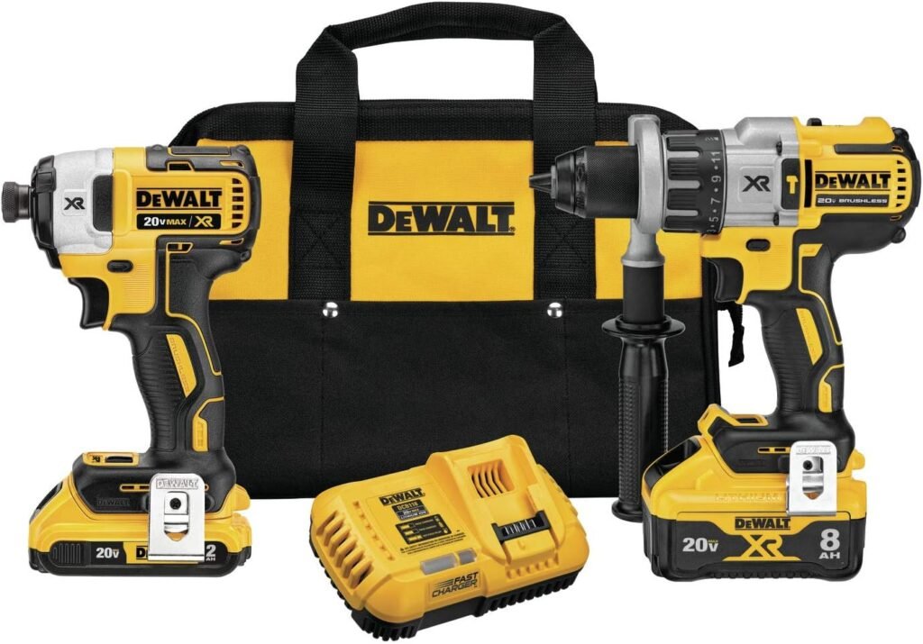 DEWALT 20V MAX XR Cordless Drill Combo Kit, Hammer Drill  Impact Driver with Battery and Charger Included, Power Detect Technology (DCK299D1W1)