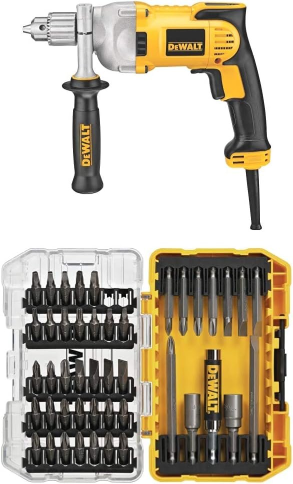 DEWALT Drill, Variable Speed Reversible, Pistol Grip, Anti-Lock Control, 1/2-Inch, 10.5-Amp (DWD220), Yellow DEWALT Drill, Variable Speed Reversible, Pistol Grip, Anti-Lock Control, 1/2-Inch, 10.5-Amp (DWD220), Yellow