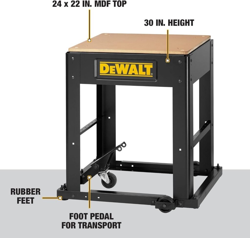 DEWALT Planer Stand with Integrated Mobile Base, 24” x 22” x 30” (DW7350)