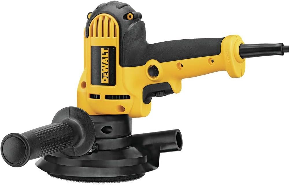 DEWALT Rotary Sander, Variable Speed, Dust Shroud, 5-Inch (DWE6401DS), Yellow