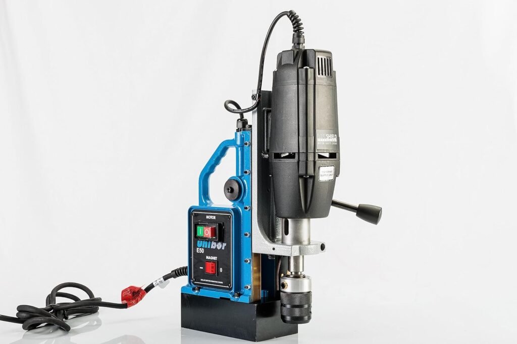 EQ50 3MLC Magnetic Drill Press - QuickHitch Arbor, Versatile and Durable, 2 Geared Speeds for Optimum Cutting, Ideal for Heavy Duty Metal Work | Powerfull Magnet 2090lbs, 1100W Motor - 2 DOC