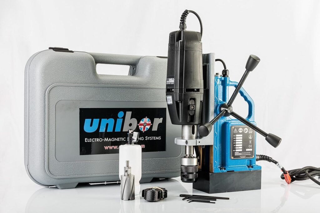 EQ50 3MLC Magnetic Drill Press - QuickHitch Arbor, Versatile and Durable, 2 Geared Speeds for Optimum Cutting, Ideal for Heavy Duty Metal Work | Powerfull Magnet 2090lbs, 1100W Motor - 2 DOC