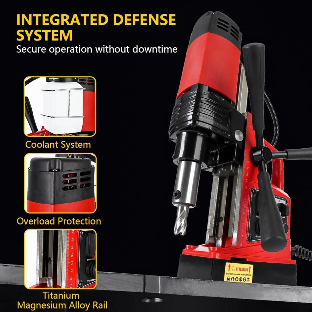 Magnetic Drill Press, 1300W 1.57 Boring Diameter, 810 RPM Portable Mag Drill Press, 2922lbf Electric Drilling Machine for Metal Surface, Industrial, Home Improvement