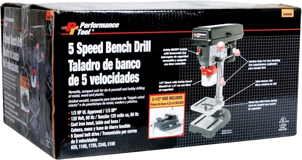 Performance Tool W50005 5 Speed 1/3-HP Bench Top Drill Press