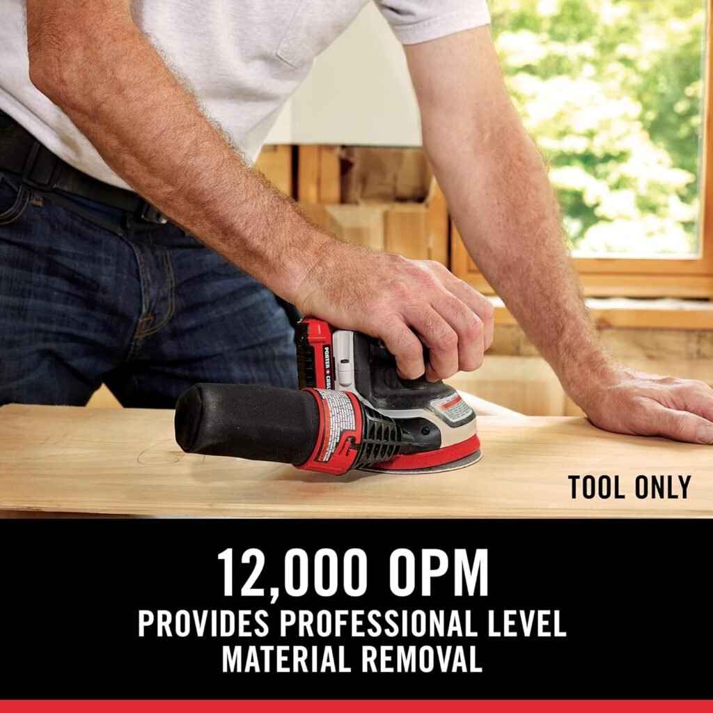 PORTER-CABLE 20V MAX* Random Orbital Sander, Cordless, 5-Inch, Tool Only (PCCW205B)