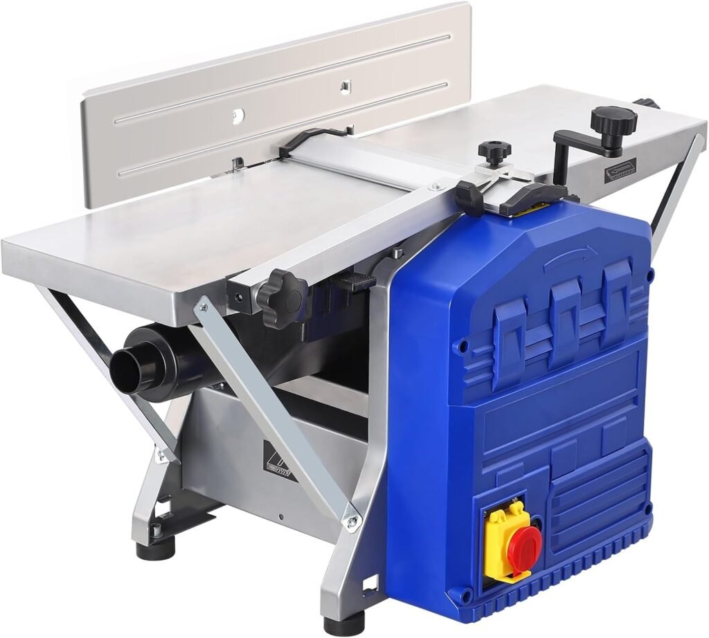 Power Benchtop Planer, Towallmark Powerful Benchtop Planer 1250W Worktable Thickness Planer with Low Dust Work for both Hard  Soft Wood Planing  Thicknessing