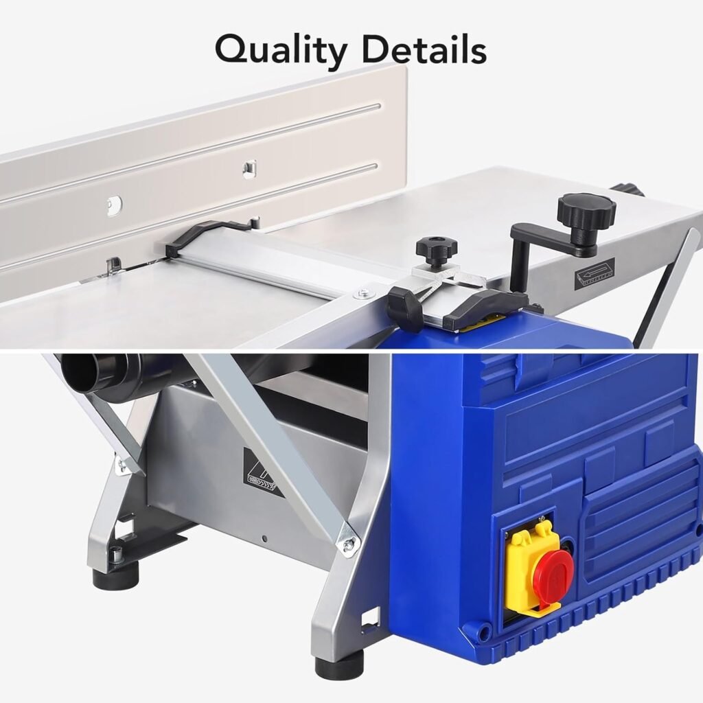 Power Benchtop Planer, Towallmark Powerful Benchtop Planer 1250W Worktable Thickness Planer with Low Dust Work for both Hard  Soft Wood Planing  Thicknessing