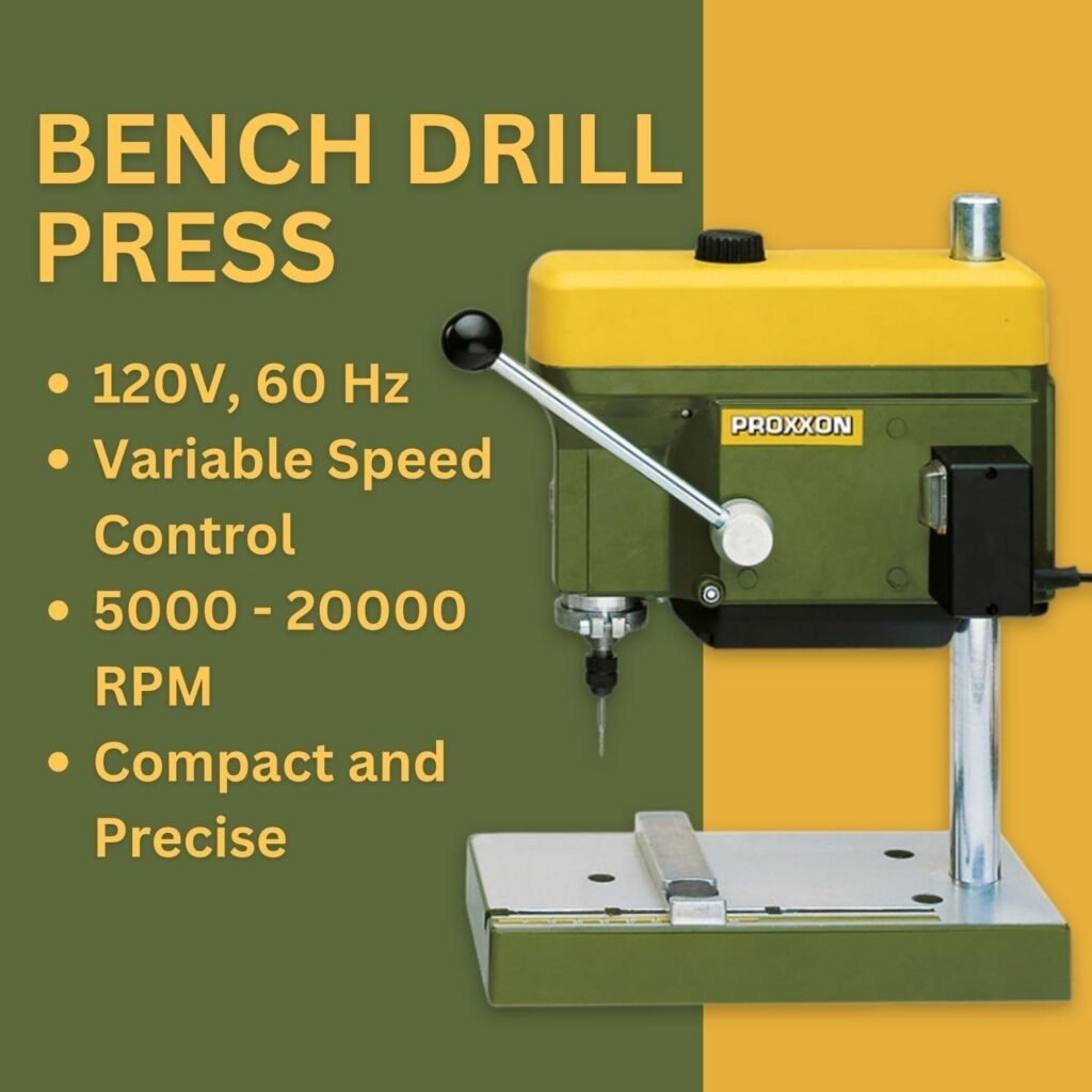 PROXXON Precision Bench Drill Press - Micro Hole Capability, Adjustable Depth  Table, 3-Speed Selection - TBM 115