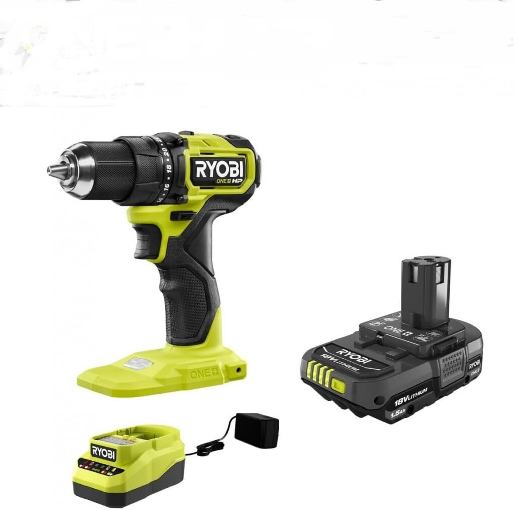RYOBI 18V ONE+ HP Compact Brushless 1/2 Drill/Driver Kit With Battery  Charger