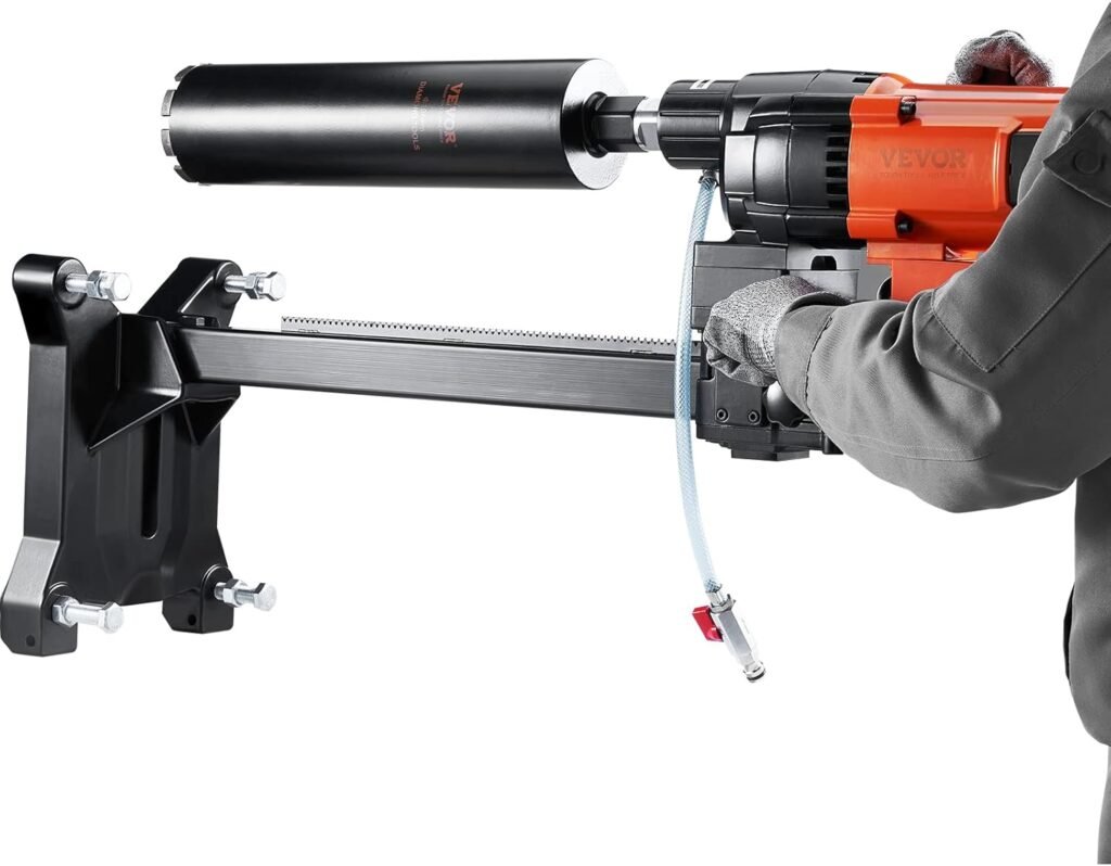 VEVOR Diamond Core Drilling Machine, 8in WetDry Concrete Core Drill Rig with Stand, 750RPM Speed  1-1/4 5/8 Thread  Lifting Handle, 8in Drilling Diameter for Concrete Brick Block Stone, 2500W
