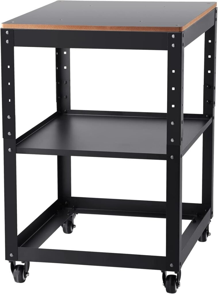 VEVOR Thickness Planer Stand, 100 lbs Heavy Loads, Three-Gear Height Adjustable Thickness Planer Table,with 4 Stable Casters  Storage Space, for Most planers, saws, Bench-top Machines, Power Tools