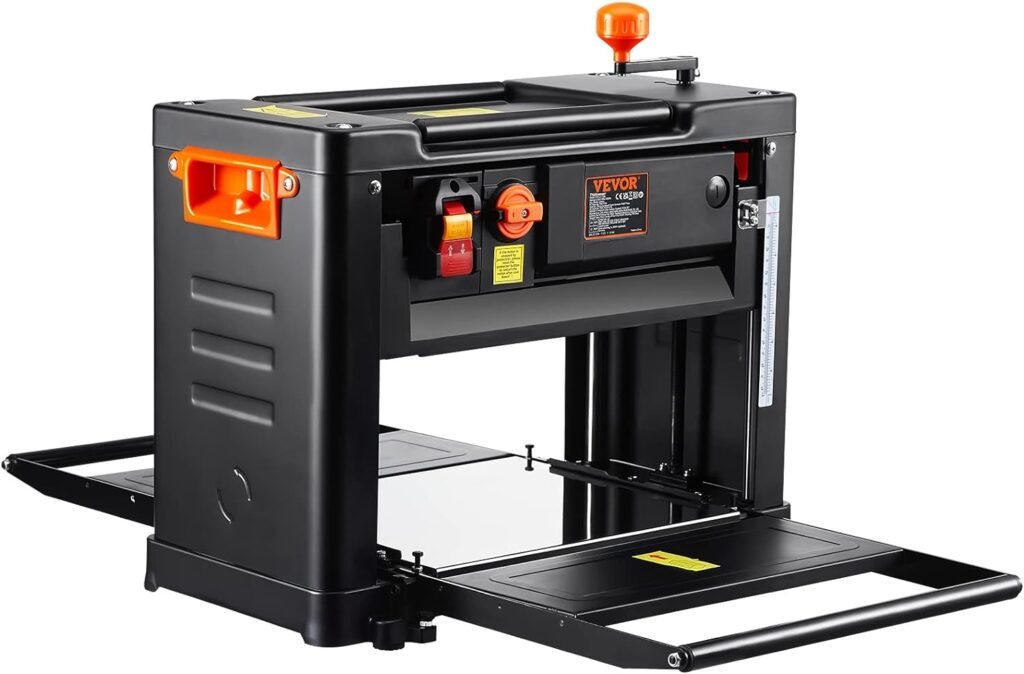 VEVOR Thickness Planer, Two Speed, 13 Width Worktable Benchtop Planer, Three-Blade, 15-Amp 2000W Powerful Motor, 12 Extended Infeeding Table, Low Noise for both hard  soft wood material removal