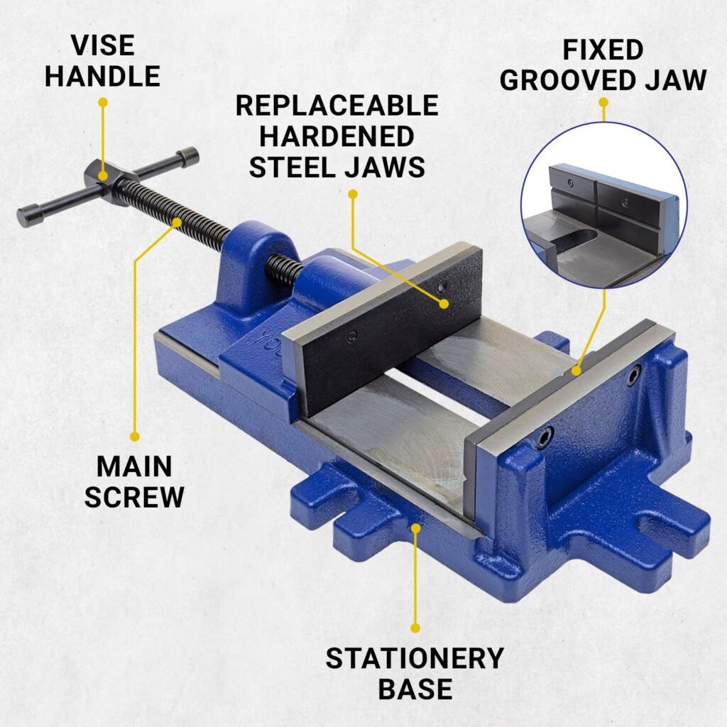 Yost Vises 6D 6 Heavy-Duty Drill Press Vise with Stationary Base, Made in US