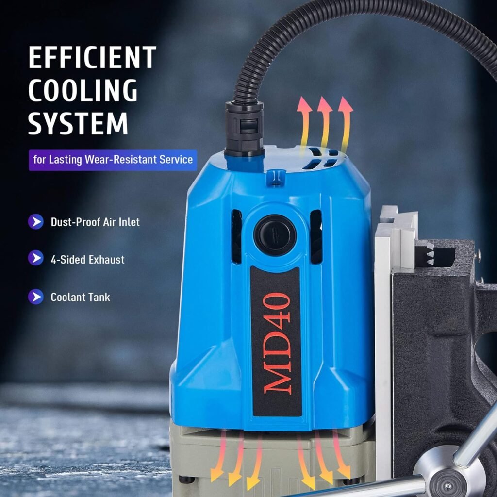 ZELCAN 1100W Magnetic Drill Press with 1.6 Inch Boring Diameter, Power Mag Drill 2700lbf Electromagnet Portable Drilling Machine for Metal Surface and Home Improvement