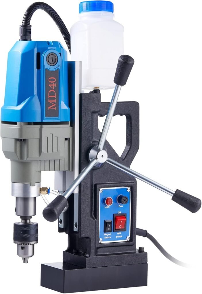 ZELCAN 1100W Magnetic Drill Press with 1.6 Inch Boring Diameter, Power Mag Drill 2700lbf Electromagnet Portable Drilling Machine for Metal Surface and Home Improvement