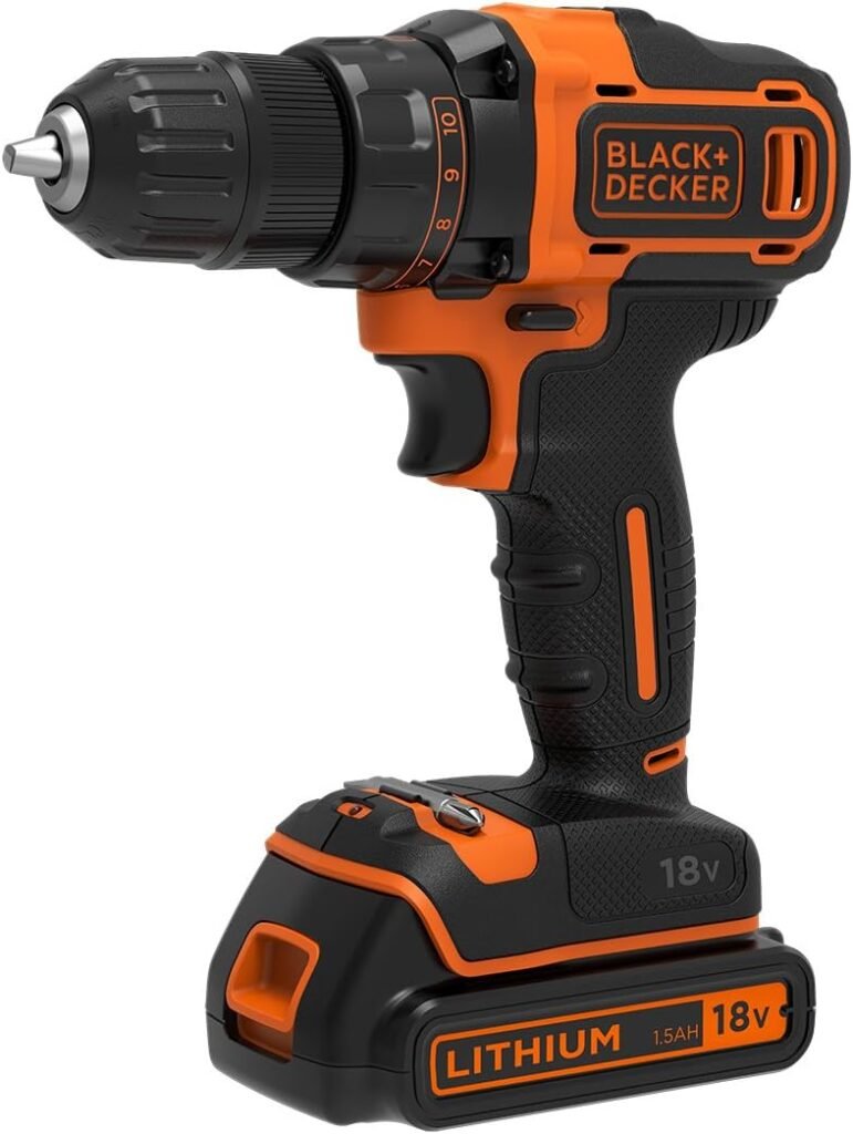 Black  Decker BDCDD186B-QW Black  Decker 18V Cordless Drill Driver with 1.5Ah Charger/Battery