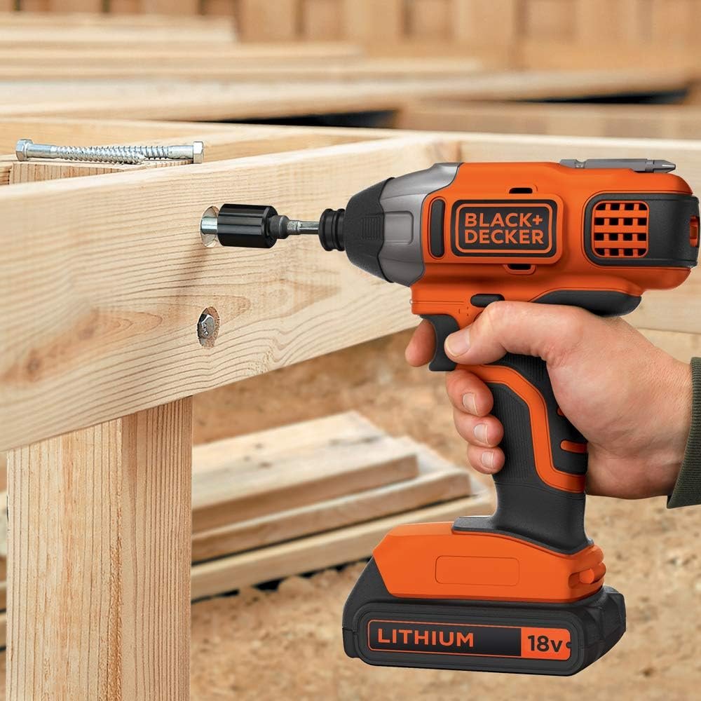 BLACK+DECKER 18V Cordless Impact Driver - Bare Unit (Battery not included), BDCIM18N-XJ