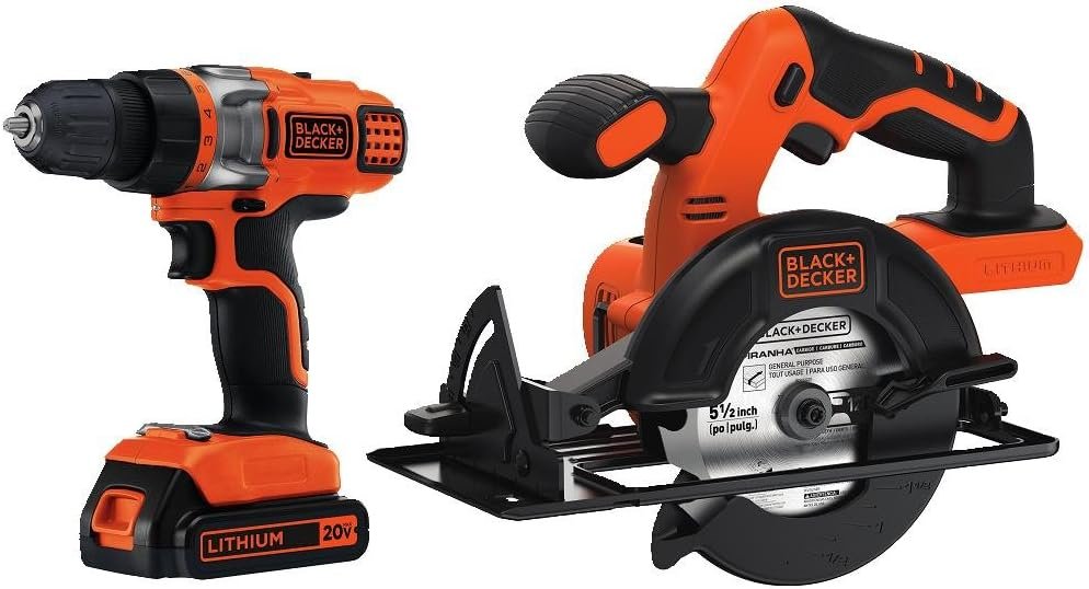 BLACK+DECKER 20V MAX Cordless Drill Combo Kit, 2-Tool with Extra 4-Ah Lithium Ion Battery Pack (BDCD220CS  LB2X4020)