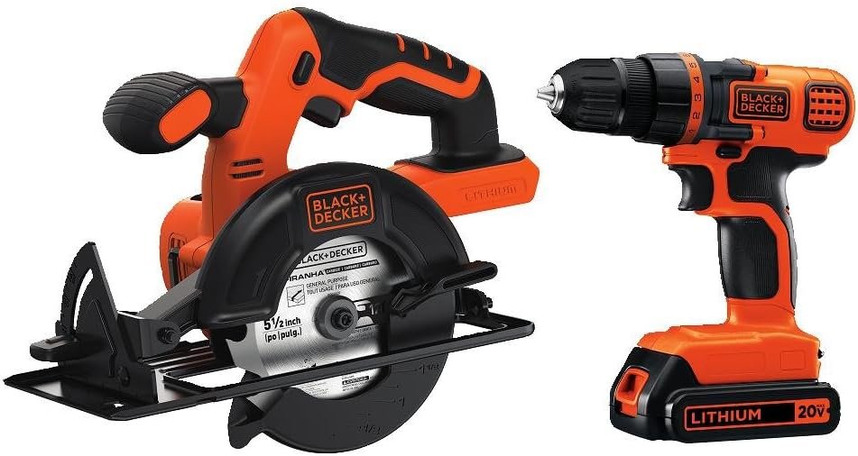 BLACK+DECKER 20V MAX Cordless Drill/Driver Combo Kit w/Saw  Extra 1.5-Ah Lithium Battery (BD2KITCDDCS  LBXR20)