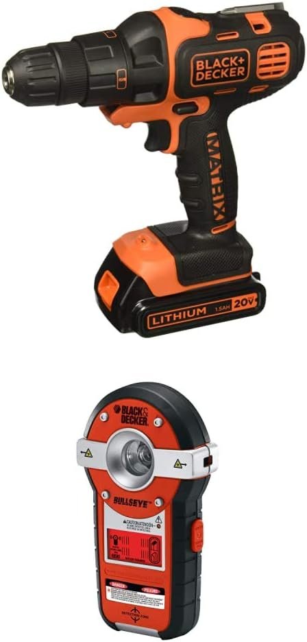 BLACK+DECKER 20V MAX Matrix Cordless Drill Combo Kit with Auto-leveling Line Laser/Stud Sensor (BDCDMT120IA  BDL190S)