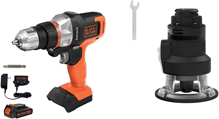 BLACK+DECKER 20V MAX Matrix Cordless Drill/Driver with Router Attachment (BDCDMT120C  BDCMTR)