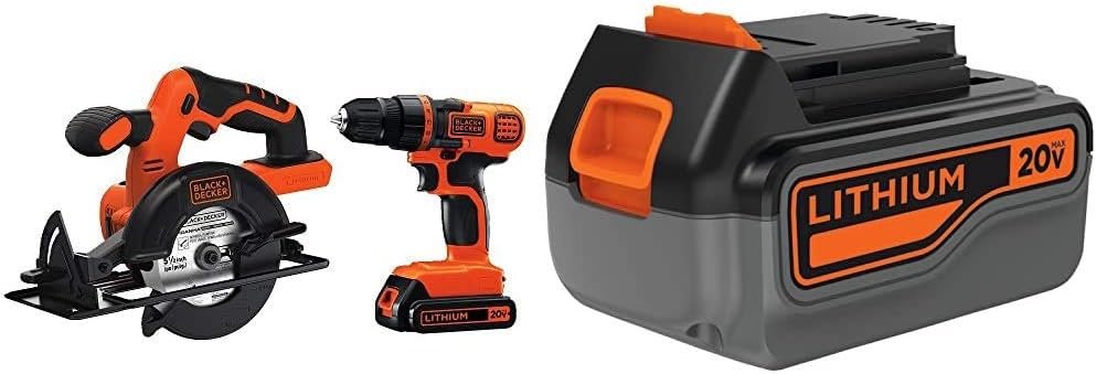 BLACK+DECKER 20V MAX* POWERCONNECT Cordless Drill/Driver + Circular Saw Combo Kit (BD2KITCDDCS)