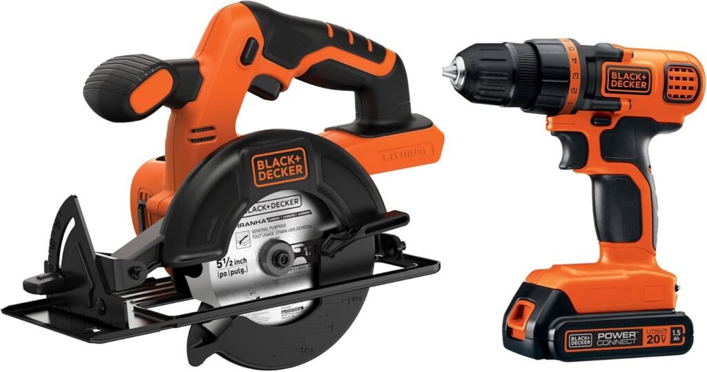 BLACK+DECKER 20V MAX* POWERCONNECT Cordless Drill/Driver + Circular Saw Combo Kit (BD2KITCDDCS)