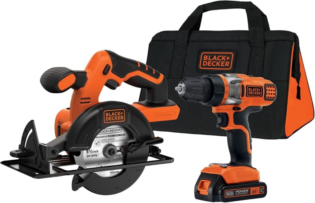 BLACK+DECKER 20V MAX* POWERCONNECT Cordless Drill/Driver + Circular Saw Combo Kit (BDCD220CS)