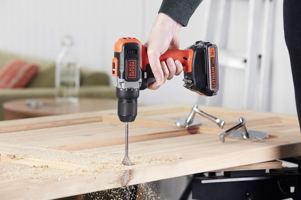 Black+Decker BCD002ME2K-QW Cordless Drill Driver - 18 V - 2 x 2.5 Ah - 38 Nm - 1400 RPM - 2 Batteries - Delivered in Box