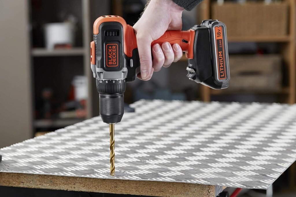 Black+Decker BCD002ME2K-QW Cordless Drill Driver - 18 V - 2 x 2.5 Ah - 38 Nm - 1400 RPM - 2 Batteries - Delivered in Box