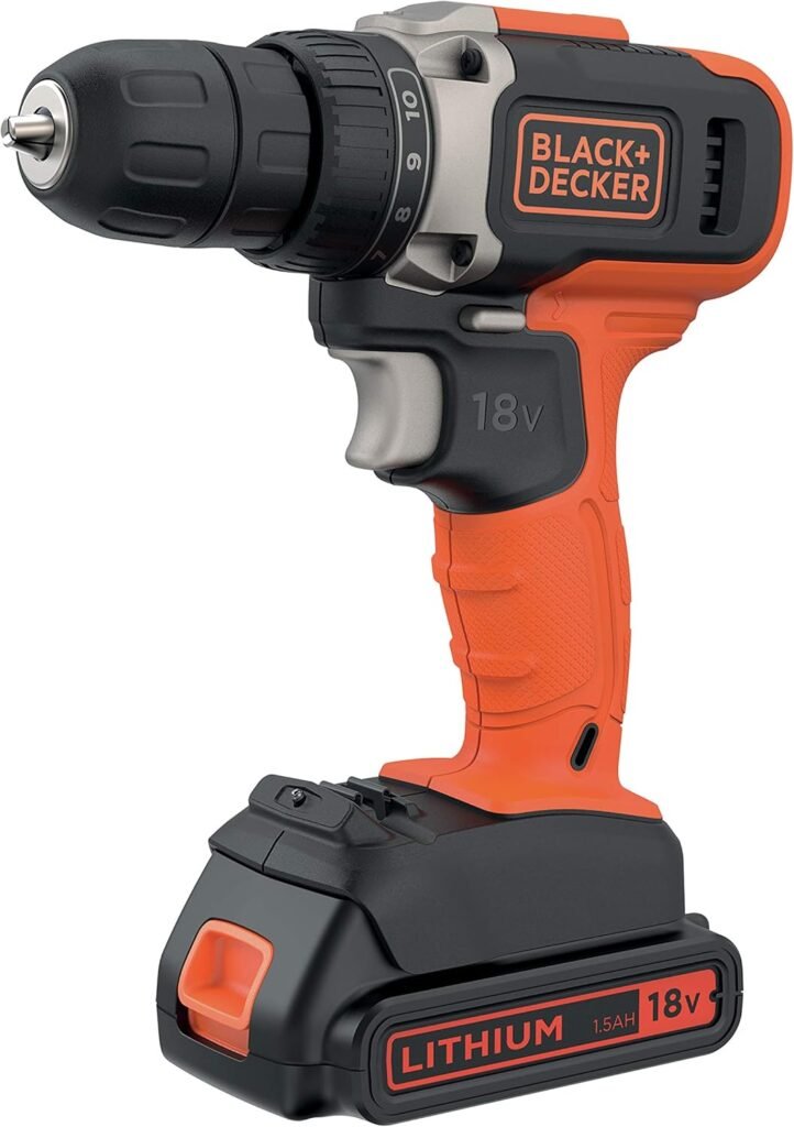 Black+Decker BCD002ME2K-QW Cordless Drill Driver - 18 V - 2 x 2.5 Ah - 38 Nm - 1400 RPM - 2 Batteries - Delivered in Box