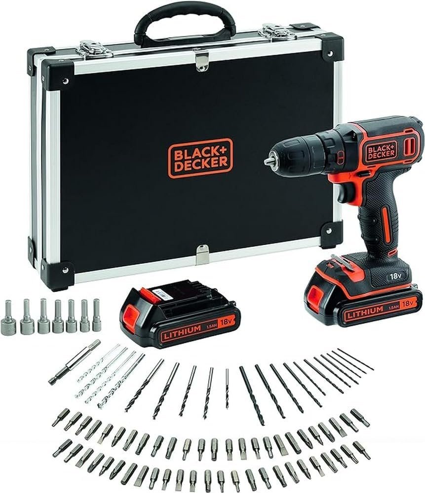 Black+Decker Bdcdc18Bafc Trapano Avvitatore A Batteria, Nero Arancione, ‎35 x 28.5 x 9.5 cm; 997.9 grammi