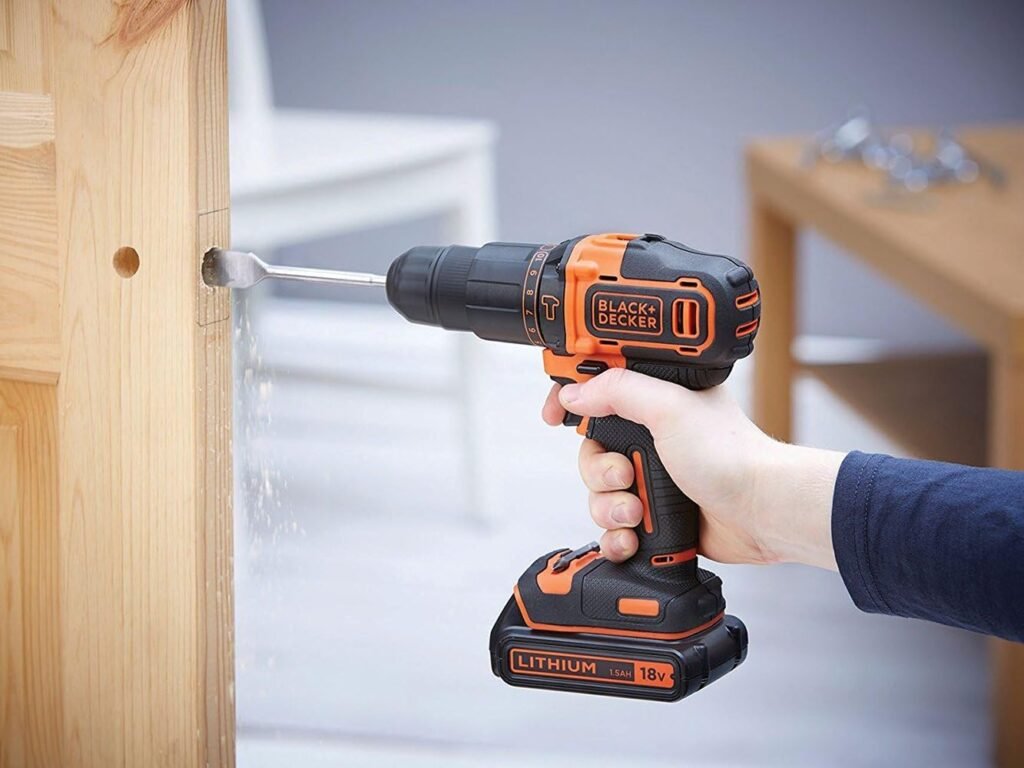 BLACK+DECKER BDCHD18-QW Cordless Impact Drill - 2 Speeds - Charger Included, 18V, Without Box, 1 Battery