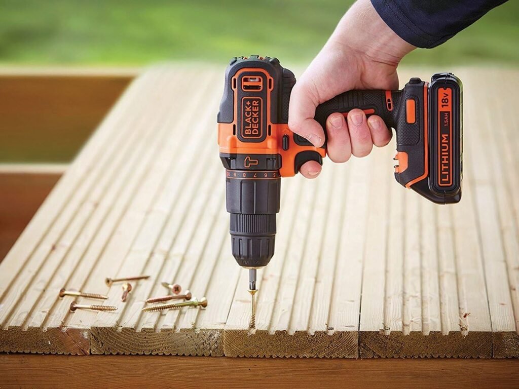 BLACK+DECKER BDCHD18-QW Cordless Impact Drill - 2 Speeds - Charger Included, 18V, Without Box, 1 Battery