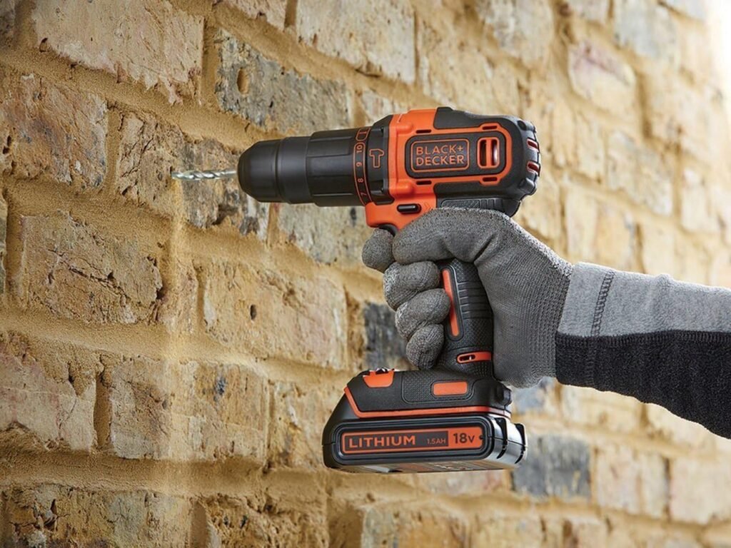 BLACK+DECKER BDCHD18-QW Cordless Impact Drill - 2 Speeds - Charger Included, 18V, Without Box, 1 Battery