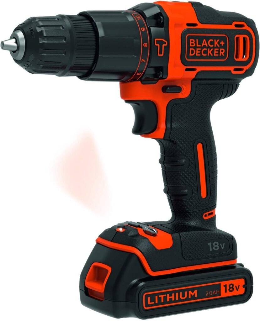 BLACK+DECKER BDCHD18S32-QW Cordless Impact Drill - 32 Accessories - Standard Charger, 18V, Soft Bag, 1 Battery