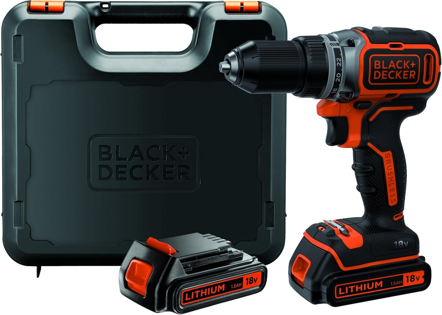 BLACK+DECKER BL186KB-QW Trapano/Avvitatore Brushless Senza Percussione, 18 V, Arancione/Nero, 2 Batterie