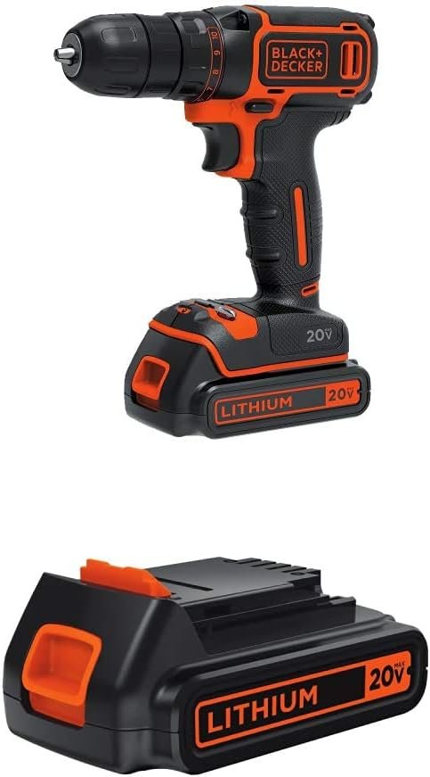 BLACK+DECKER LBXR20 20-Volt MAX Extended Run Time Lithium-Ion Cordless To with BLACK+DECKER BDCDD120C 20V MAX* Lithium Single Speed Drill/Driver