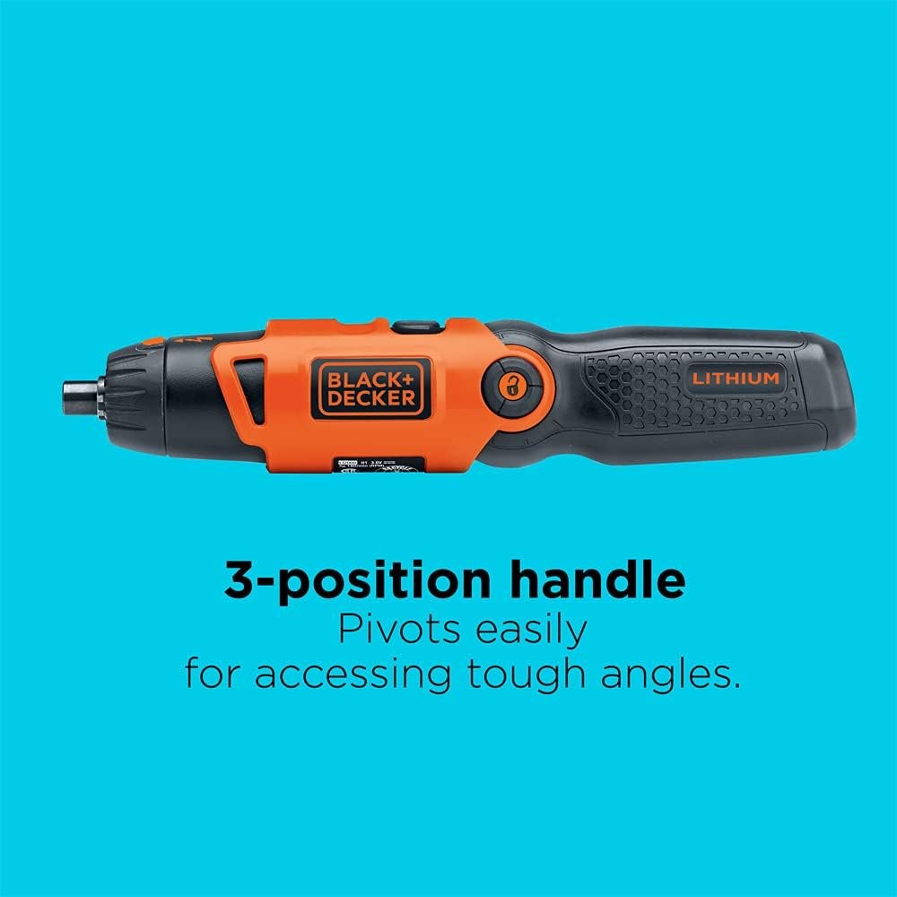 BLACK+DECKER Li2000 3.6-Volt 3 Position Rechargeable Screwdriver Orange/Black with BLACK+DECKER BDA42SD 42-Piece Standard Screwdriver Bit Set
