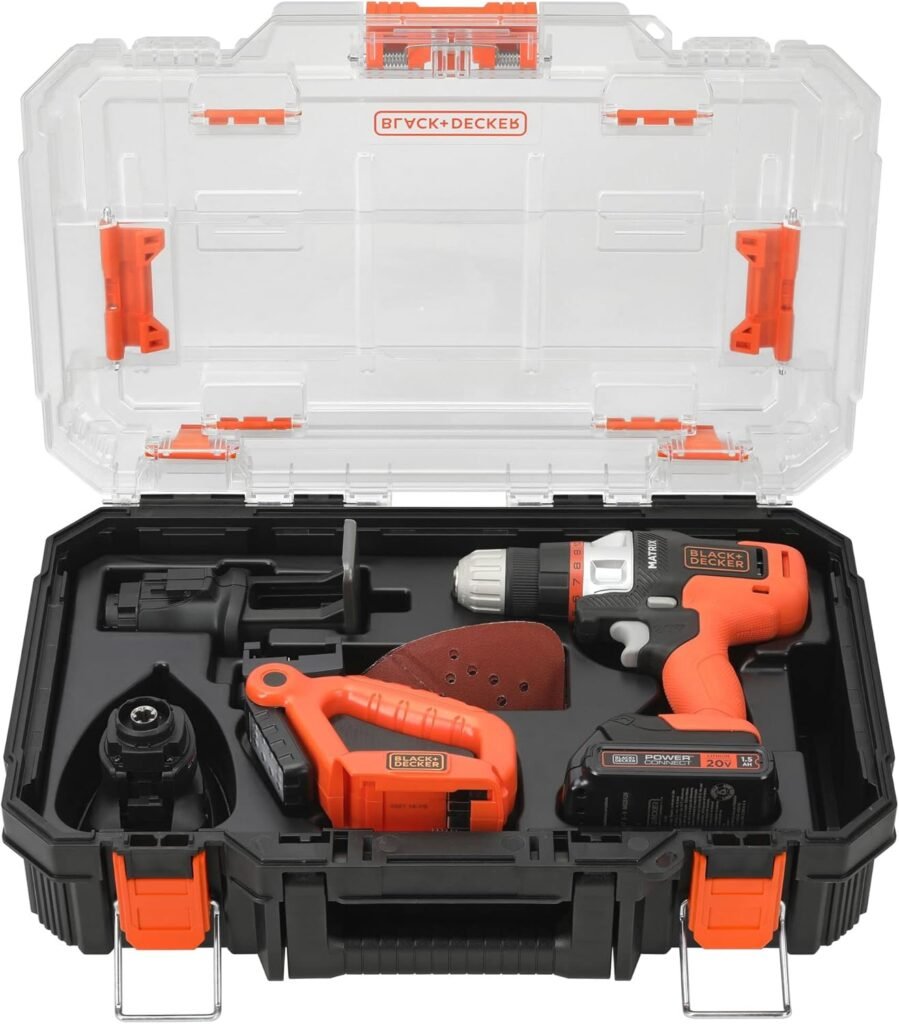 BLACK+DECKER MATRIX 20V MAX* Cordless 4-Tool Combo Kit with Storage (BDCDMT1204KITC1)