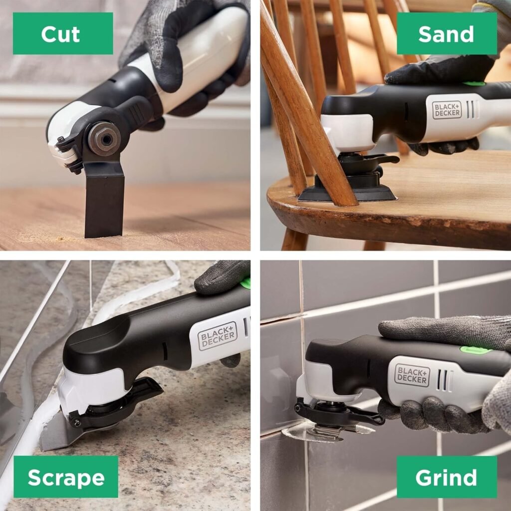 BLACK+DECKER reviva 12V MAX Multi Tool, Oscillating, Quick Blade Change For Multi Tool Needs, Cordless (REVCOM12C)