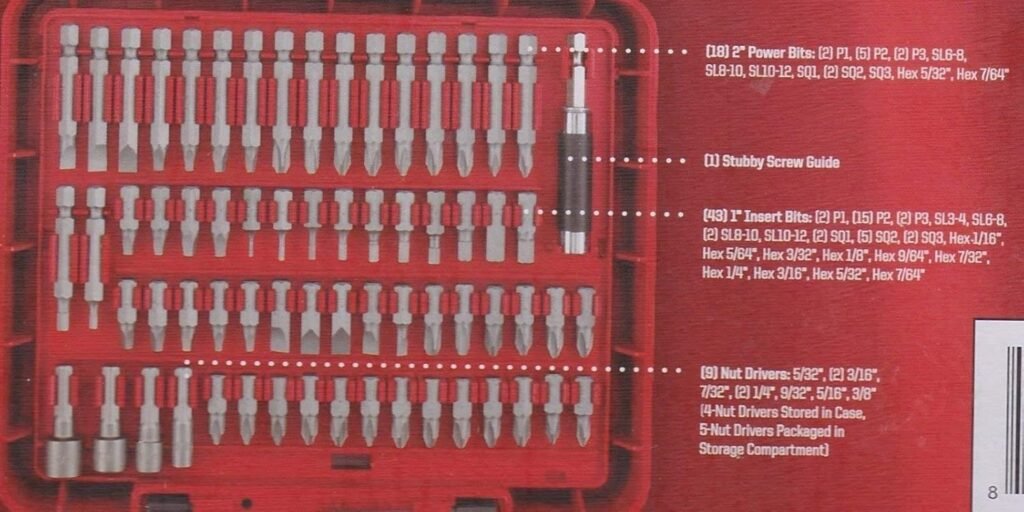 Craftsman 100-pc Accessory Set Drill Bit Driver Screw Tools Kit Case 31639, New,