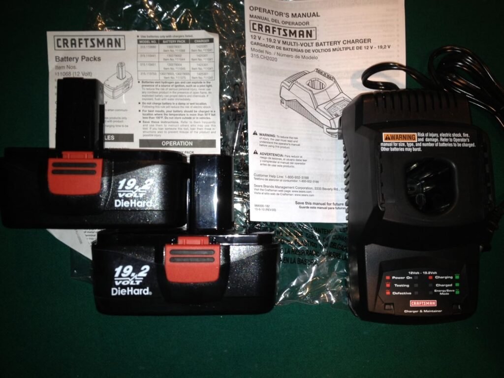 Craftsman Diehard C3 19.2 Volt Nicd Batteries (2 Pack) and Charger