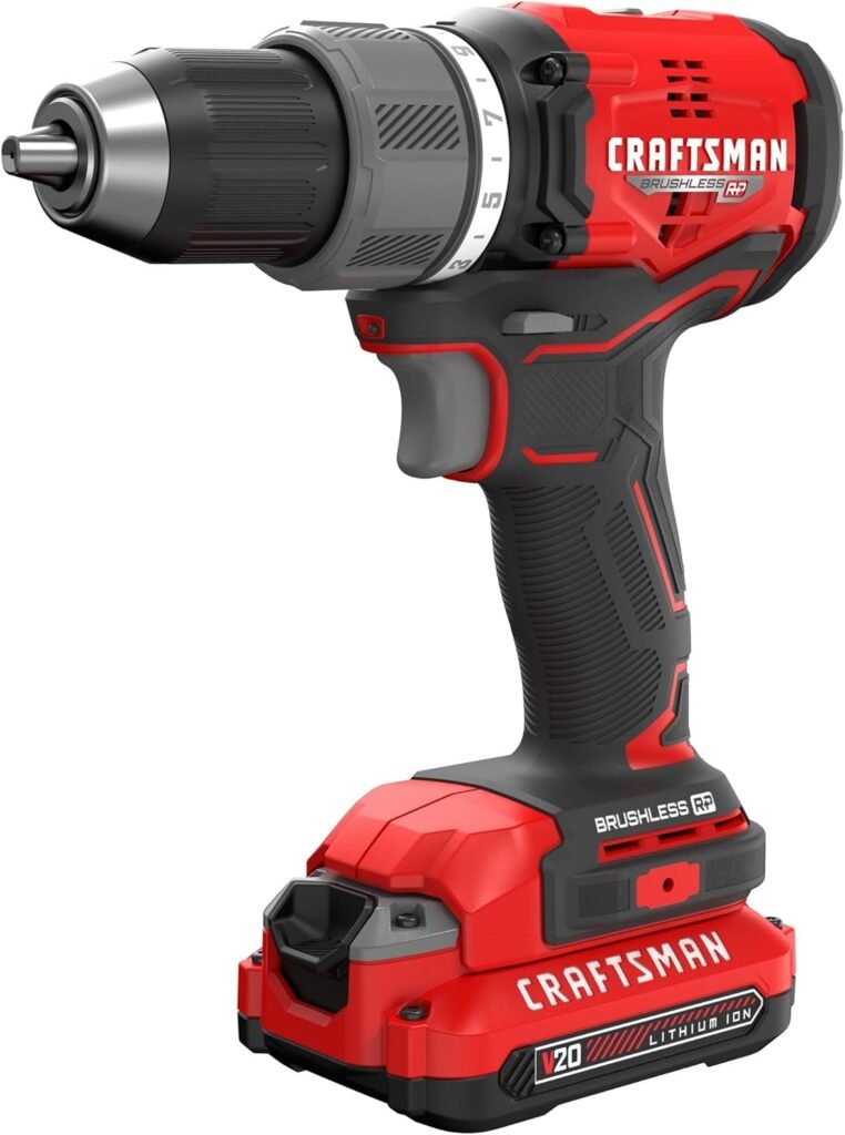 CRAFTSMAN RP+ Cordless Drill/Driver Kit, with 2 Batteries and Charger, Brushless (CMCD713C2)